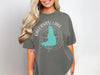 Calcasieu Lake Louisiana compass graphic on charcoal t-shirt.