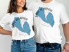 White t-shirts with "Lake Almanor California" and a blue lake map design.