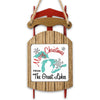 Sled ornament with "Merry Christmas From The Great Lakes" text and map.