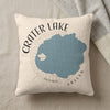 Crater Lake Oregon map pillow with compass rose detail and copyright text.