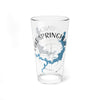 Glass with blue Lake Springfield map and compass design, reads "Lake Springfield Missouri".