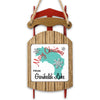 Sled-shaped ornament with "Merry Christmas From Garibaldi Lake" and map graphic.