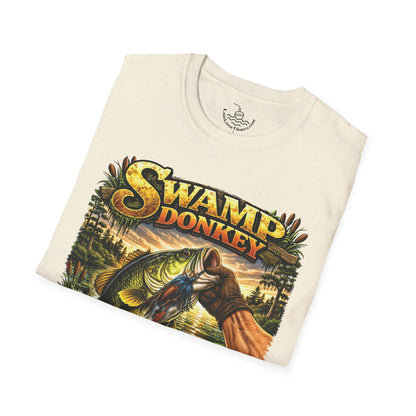Swamp Donkey Bass Fishing Funny T-Shirt Ultra Soft | Vintage Largemouth Angler Shirt Father's Day