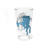 Clear glass with blue Yellowstone Lake map and text.