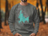 Gray sweatshirt with "Shaver Lake California" map and compass graphic.