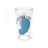 Clear glass tumbler with Newnans Lake map and text.