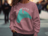 Rose sweatshirt with Lake Manawa map and compass graphic.