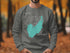 Gray sweatshirt with a map of Rose Canyon Lake and Arizona.