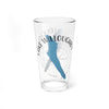Glass with blue lake silhouette and "Lake Willoughby Vermont" text.