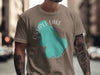 Brown t-shirt with Ossipee Lake, New Hampshire graphic and compass rose.