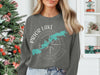 Dark grey sweatshirt with "Prior Lake Minnesota" map and compass graphic.