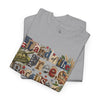 USA 250th Anniversary Land of the Free Because of the Brave T-Shirt | Patriotic Fourth of July Scrapbook Collage Design