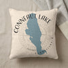 Conneaut Lake Pennsylvania map on a textured off-white pillow.