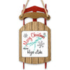 Christmas ornament shaped like a red sled with "Merry Christmas From Hyco Lake" text.