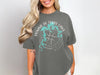 Dark gray t-shirt with Pomme de Terre Lake map graphic and compass rose.