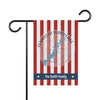 Red and white striped garden flag with "Tenkiller Ferry Lake Oklahoma" and "The Smith Family".