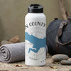 White water bottle with "DOUGLAS COUNTY" and blue map graphic on white background.