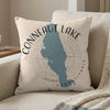 Pillow with Conneaut Lake map and "PENNSYLVANIA" text on a compass background.