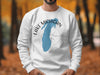 White sweatshirt with Lake Michigan map and compass design, "ILLINOIS" text.