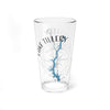 Clear glass tumbler featuring "LAKE TILLERY NORTH CAROLINA" and a blue lake map.