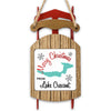 Sled ornament with "Merry Christmas from Lake Crescent" text and lake graphic.
