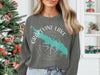Gray sweatshirt with Grapevine Lake map and compass design, text reads "Grapevine Lake Texas".