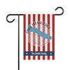 Garden flag with red and white stripes, a blue Lake Wenatchee shape, and "The Smith Family".