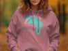 Pink hoodie featuring Garibaldi Lake, British Columbia map with compass detail.
