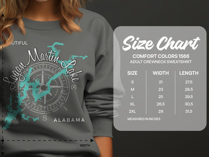 Logan Martin Lake Map Design T-Shirt or Sweatshirt
