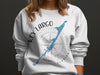 White crewneck sweatshirt with "Key Largo Florida" text and a blue map outline over a compass rose.
