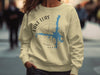 Cream sweatshirt with Lake Lure, North Carolina map and compass graphic.