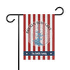 Red and white striped garden flag with "Broken Bow Lake" and "The Smith Family".