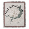 Lake Springfield Missouri map with compass rose and fringed edges.