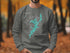Dark grey sweatshirt with Lake Hopatcong, New Jersey map graphic.
