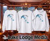 White sweatshirt, t-shirt, and hoodie with "Madison Lakes Wisconsin" compass graphic.
