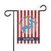 Garden flag with red and white stripes, a map of Pine Flat Lake, and "The Smith Family" text.