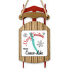 Wooden sled ornament with red accents and "Merry Christmas from Owasco Lake" text.