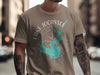 T-shirt featuring Lake Jocassee South Carolina teal map and compass design.