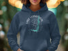 Navy hoodie with "Lake Vermillion Minnesota" compass and map graphic.