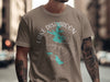 Brown t-shirt with white graphics of Lake Disharoon, Georgia, and a compass rose.