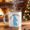 White mug with "Lake Wahoo Nebraska" text and a blue map graphic.