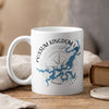 White mug with "Possum Kingdom Lake Texas" text and blue lake map.