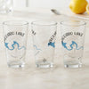 Three clear glasses with "Saguaro Lake Arizona" and compass design.