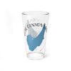 Clear glass tumbler with blue Rose Canyon Lake map design and "ARIZONA" text.