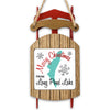 Sled ornament with "Merry Christmas from Long Pond Lake" and snowflake designs.