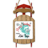 Red and wooden sled ornament with "Merry Christmas from Lake Tapps" text.