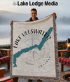 Throw with Lake Ullswater map and compass design.