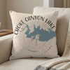 Pillow with Choke Canyon Lake map and compass, Texas
