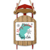 Sled ornament with red runners and wood trim, "Merry Christmas FROM Topaz Lake" text.