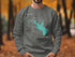 Whiskeytown Lake California map with compass on gray sweatshirt.
